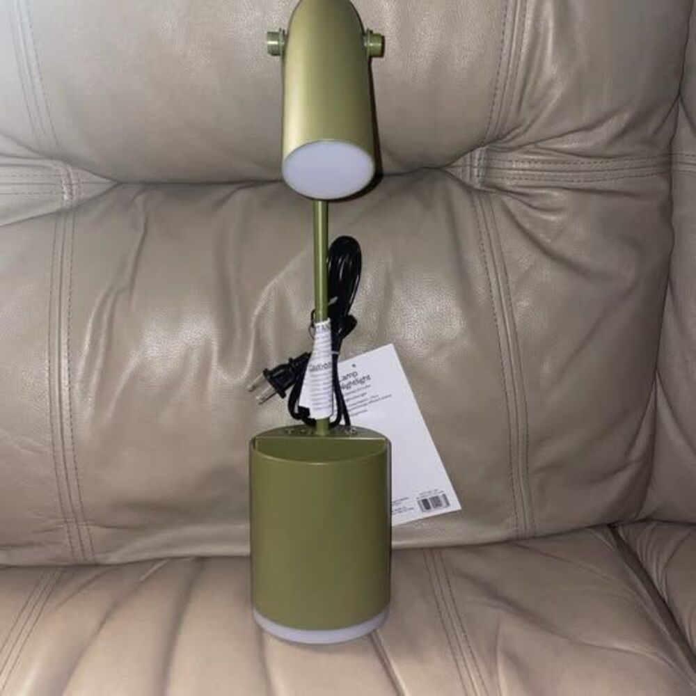 Modern Green Table Lamp Task Charging Phone Desk Holder NWT Flexible Design Room